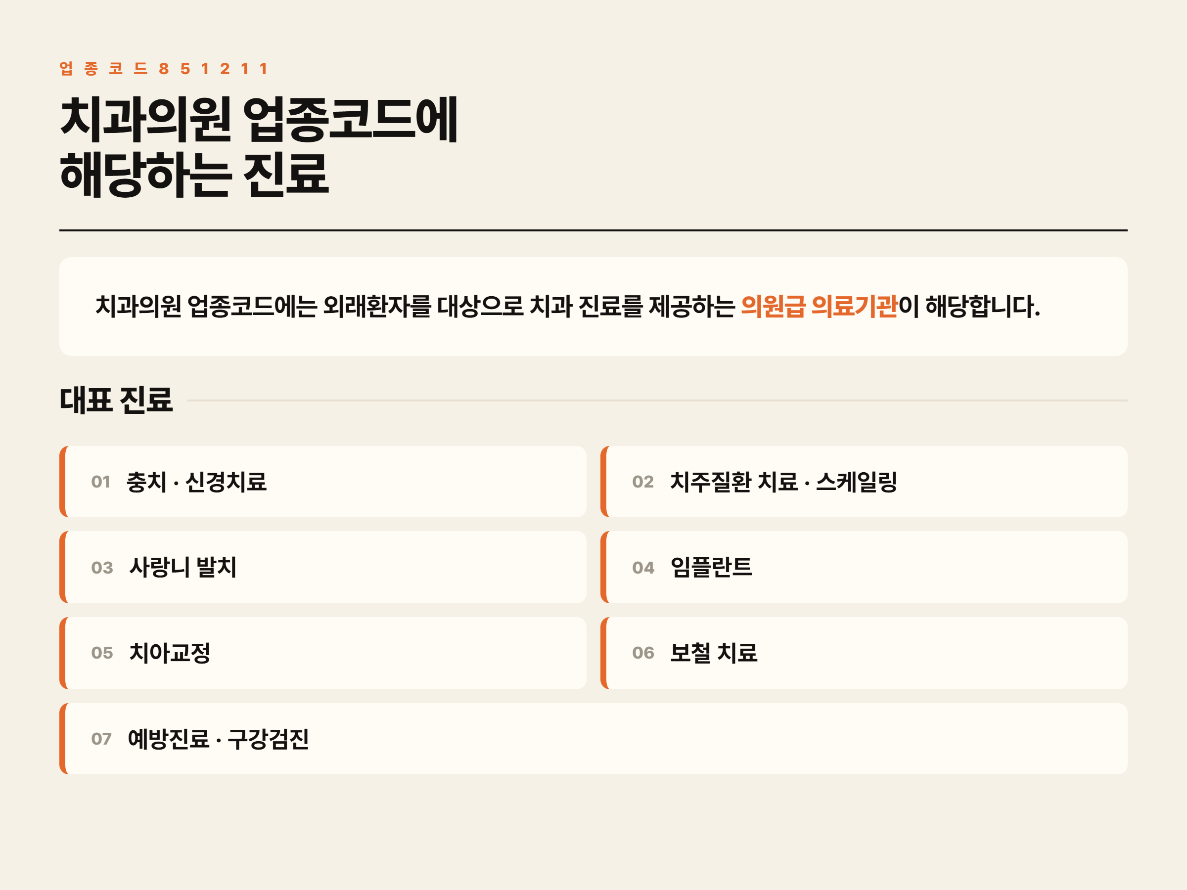 치과의원 업종코드(851211) 완전 정리 사업자등록 전에 꼭 확인하세요